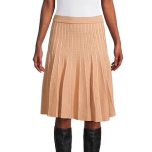 NWOT REBECCA TAYLOR wool Stitched Pleated Sweater Skirt XS